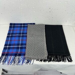 Lot of 3 Men's Scarfs Murano Alpaca Scott Barber Wool Hand Tailored Cashmere
